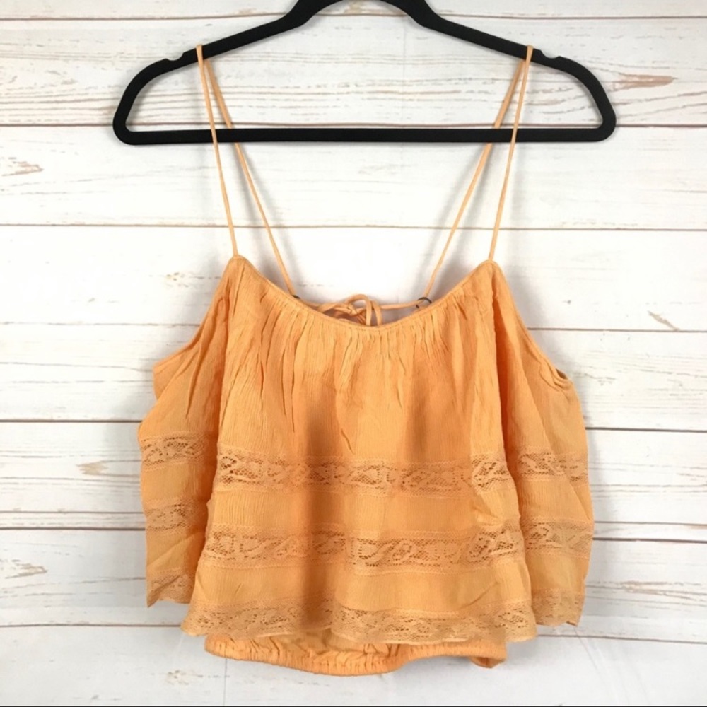 Free People Home Again Crop  Top Orange Small - Picture 4 of 4